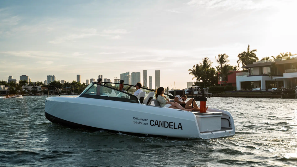 Candela C 8 Electric Hydorofoil Boat in Planing Mode